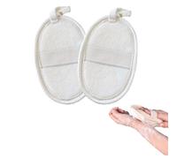2 PCS Natural Loofah Sponges, Shower Loofah, Exfoliating Sponges, Body Scrubber, Eco-Friendly, Biodegradable Shower Luffa Sponge for Deep Cleansing and Exfoliation - for Men and Women, Beige Color