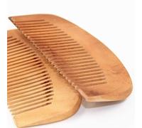 2 Pcs Natural Peach Wood Comb Close Teeth Anti-static Beard Hair Wooden Beauty Massage Detangling Styling Tools Care Accessories