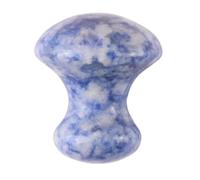 2 Pcs Natural Rose Quartz Jade Mushroom,Back Foot Acupuncture Massage Scraping Hydrotherapy Treatment,Hot Massage Stones Set Warm Rocks Kit, Face Neck Body Liftin, Facial SPA,2pc Blue Jasper