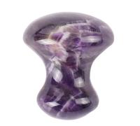 2 Pcs Natural Rose Quartz Jade Mushroom,Back Foot Acupuncture Massage Scraping Hydrotherapy Treatment,Hot Massage Stones Set Warm Rocks Kit, Face Neck Body Liftin, Facial SPA,2pc Violet Amethyst