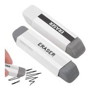 2 Pcs Natural Rubber Eraser for Ink and Pencil, Sand Eraser for Fountain Pen, School Office Correction Supplies, Double Head Remover for Ball-Point Pen