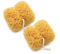 2 Pcs Natural Sea Sponge Set Large Exfoliating Shower Sponges for Men and Women, Ultra Soft Dense Foam for Gentle & Deep Cleansing, Perfect for Sensitive Dry Skin