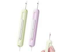 2 Pcs Needle Threader Seam Ripper, 2 in 1 Threading and Thread Remover Tools Stretchable Seam Rippers for Thread Removal, Knitting, Hand Sewing, Embroidery