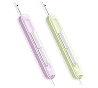 2 Pcs Needle Threaders,2 in 1 Needle Threader Multifunctional Seam Ripper Unpicker Thread Stitch Tool Stretchable Threading Easy Machine Portable,for Hand Sewing Knitting Embroidery Thread Removal