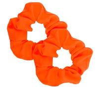 2 Pcs Neon Scrunchies 80s Orange Scrunchie Solid Neon Hair Accessories Elastic Neon Orange Scrunchies Large Voile Hair Ties Hair Bands Ponytail Hair Scrunchies for Women Girls
