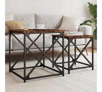 2 Pcs Nesting Coffee Tables Nesting Table Side Table Engineered Wood vidaXL