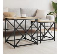 2 Pcs Nesting Coffee Tables Nesting Table Side Table Engineered Wood vidaXL