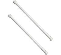 2 PCS Net Curtain Rods Extendable, 30-50cm Extendable Hanging Bar, Tension Cupboard Rods, Adjustable Small Spring Tension Rods, Extendable Cupboard Bars for Windows, Cupboards & Shelves