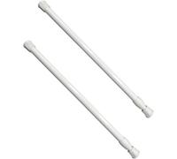 2 PCS Net Curtain Rods Extendable, 30-50cm Extendable Hanging Bar, Tension Cupboard Rods, Adjustable Small Spring Tension Rods, Extendable Cupboard Bars for Windows, Cupboards & Shelves