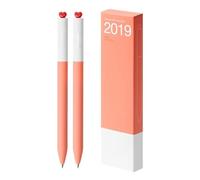 2 PCS Neutral Pen Love Heart Gel Pen Stationery 0.5mm Black Ink Gift Journal Rotary