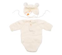 2 Pcs Newborn Photography Props Crochet Outfit Baby Romper Jumpsuit Hat Set