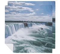 2 PCS Niagara Falls Cloth Napkins 18.7"x18.7"- Single-Sided Print, Soft & Reusable Napkins for Elegant Dining, Wedding, Party, Restaurant Decor