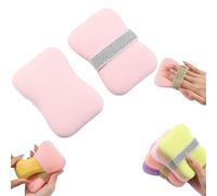 2 PCS Nicelifehack Double-Sided Bath Foaming Bag, 2025 New Net Sponges for Shower, Effective Exfoliation, Ergonomic Design, No More Slippery Soap & Messy Showers (Pink)