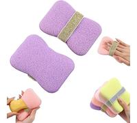 2 PCS Nicelifehack Double-Sided Bath Foaming Bag, 2025 New Net Sponges for Shower, Effective Exfoliation, Ergonomic Design, No More Slippery Soap & Messy Showers (Purple)