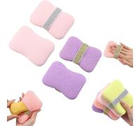 2 PCS Nicelifehack Double-Sided Bath Foaming Bag, 2025 New Net Sponges for Shower, Effective Exfoliation, Ergonomic Design, No More Slippery Soap & Messy Showers (Pink+Purple)