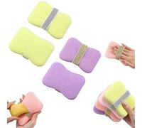 2 PCS Nicelifehack Double-Sided Bath Foaming Bag, 2025 New Net Sponges for Shower, Effective Exfoliation, Ergonomic Design, No More Slippery Soap & Messy Showers (Green+Purple)