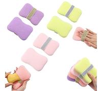 2 PCS Nicelifehack Double-Sided Bath Foaming Bag, 2025 New Net Sponges for Shower, Effective Exfoliation, Ergonomic Design, No More Slippery Soap & Messy Showers (Green+Pink+Purple)