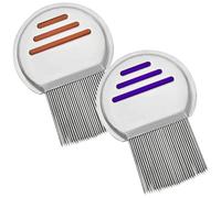 2 Pcs Nit Comb | Head Lice Comb Flea Lice Removal Combs Double Sided Teeth Metai Nit Combs for Removing Headlice Dandruff Nits Ticks Eggs Long Thick Hair Kids Adults Pets