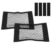 2 Pcs No Drill Car Trunk Organizer 40 X 25cm Elastic Storage Bag Cargo Net Storage Net Bag Space Saving Organiser Car Back Seat Organiser Car Boot Storage Mesh for Most Cars Vans SUVs