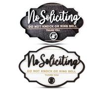2 PCS No Soliciting Signs, Funny Do Not Disturb Sign with Premium Wooden Material, Weatherproof Plaques for Home Gate Wall Garden Yard Neighbors Apartment