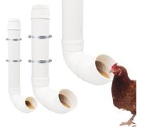 2 Pcs No Waste Chicken Feeders Kit - Large & Small Gravity PVC Feeders for Poultry (Chickens, Ducks, Turkeys, Geese)