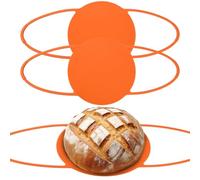 2 Pcs Non-Stick & Easy Clean Bread Baking Mat, Oven Oval Round Bread Baking Mat, Reusable with Long Handle for Transferring Sourdough Easy Clean Supplies