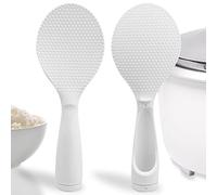 2 Pcs Non-stick Standing Rice Serving Spoon - Non Stick Stand-up Rice Scooper - Heat Resistant Cooker Scoop Paddle (White)