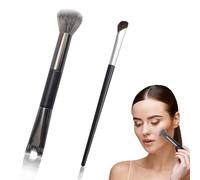 2 Pcs Nose Contour Brushes, 2-in-1 U-shaped Fluffy brush Dual-End Angled Nose Brushes Set Practical Makeup Tools for Nose Sculpting and Definin (Black)