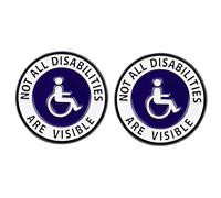 2 Pcs Not All Disabilities Are Visible Button Pins, Invisible Disability Care Lapel Pins, Men's and Women's Metal Alloy Badges