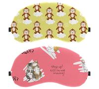 2 PCS Not Moving Cat Deep Pink Sleep Mask Cover, Eye Mask for Men Women, Breathable Sleeping Eye Masks, Zero Eye Pressure for Sleeping