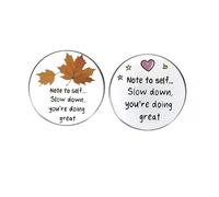 2 Pcs Note to Self Slow Down You're Doing Great Button Pins, Inspirational Self-Motivational Lapel Pins, Men's and Women's Metal Alloy Badges