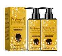 2 Pcs Nourishing Plant-Based Hair Color, Long-Lasting Hair Dye, Natural Hair Color Shampoo for Gray Coverage, Softens and Adds Shine, Botanical Hair Coloring Cream for Men & Women (Dark Brown)