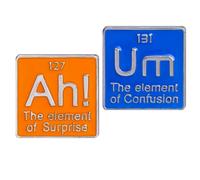 2 PCS Novelty Chemistry Pin Badges, HAVIRI Funny Pin Badge for Lapel Backpack Jacket Hat Bag, Gift for Teachers Students for Teacher's Day, Birthday, Graduation, Christmas