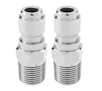 2 Pcs NPT 3/8 Inch Pressure Washer Coupler Quick Connect Fittings Plug
