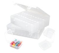 2 Pcs of 30 Compartment Clear Bead Organiser Storage Boxes, Plastic Craft Storage Box with Lids, Large Sorting Boxes Containers for Clay Beads Diamond Craft DIY Jewelry Earrings (30 Compartment)