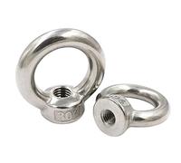 2 pcs of M14 304 Stainless Steel Ring Nut Lifting Eye Nut Lifting Ring Eye Bolt Female Threaded Eye Screw Bolts Fastener Hardware Eyebolt for Lifting Accessories