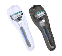 2 Pcs of Razor Travel Case, Portable Travel Razors Protector Plastic Razor Case, Shaver Holder Protector Cases, Transparent Dustproof Storage Box for Outdoor Camping