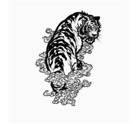 2 pcs of tiger pattern arms, thighs, herbal juice tattoo stickers for men and women, waterproof and durable