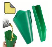 2 PCS Oil Funnel Flexible Funnels For Car, 37 x 17cm Reusable Foldable General Oil Change Draining Tool with Cleaning Towels for Discharging Oil From Cars Trucks Motorcycles