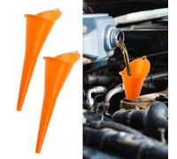 2 Pcs Oil Funnel for Car & Motorcycle,Long Neck Plastic Engine Oil Filler, Flexible Fuel Funnel for Gasoline, Diesel & Transmission (Orange)