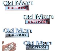 2 Pcs Old Man Edition Car Sticker, Old Man Editions Badge Emblems, 3D Metal Emblem Decal Cars Nameplate Sticker, Truck Emblems for Cars Side (4pcs B)