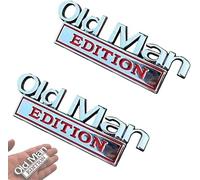 2 Pcs Old Man Edition Car Sticker, Old Man Editions Badge Emblems, 3D Metal Emblem Decal Cars Nameplate Sticker, Truck Emblems for Cars Side (2pcs B)