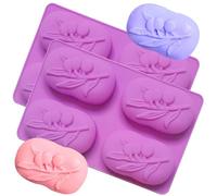 2 PCS Olive Soap Moulds 4-Cavity Soap Silicone Moulds Homemade Soap Mold for DIY Craft Soap Molds, Cake Baking Pans Chocolate Mold Ice Cube Tray