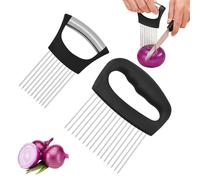 2 PCS Onion Holder for Slicing,Onion Slicer Holder,Vegetable Holder,with 16 Long Needles & 10 Long Needles,Onion Cutter, Kitchen Appliance Gadget Utensils for Onion Tomatoes Potatoes Meat Tenderizer