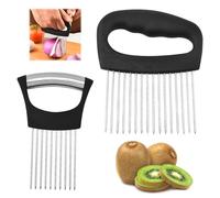 2 Pcs Onion Holder for Slicing Stainless Steel Onion Cchopper 16 Long Needles & 10 Long Needles Vegetable Chopper Cutter Kitchen Appliance Gadget Utensils for Vegetable, Fruit, Potato, Tomatoes, Meat