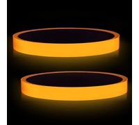 2 Pcs Orange Luminous Tape 1cmx5m Glow in The Dark Self-Adhesive Marking Tape for Safe Walking in The Dark for Stairs, Walls, and Emergency Exits