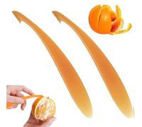 2 Pcs Orange Peeler,Plastic Orange Peeler Tool,Long Handled Citrus Opening Tool,for Oranges,Lemons,Mangoes,Portable Kitchen Gadget, Handy Fruit Peeling Accessory for Home or Travel