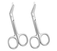 2 Pcs Ostomy Scissors, Curved Stainless Steel Stoma Scissors with Round Tip, Small Bandage Scissors for Colostomy Ileostomy Care, Precision Cutting, 3.94 Inch Silver