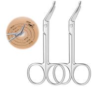 2 Pcs Ostomy Scissors, Small Bandage Scissors, Stainless Steel Curved Scissor for Ostomy Care, Colostomy, Ileostomy, 4.4 X 2 Inch, Silver