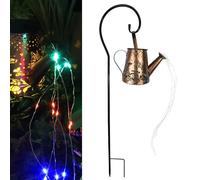 2 Pcs Outdoor Watering Can Lights | Solar Watering Can with Cascading Lights | Solar Butterfly, Water Patio Lamps for Gardens